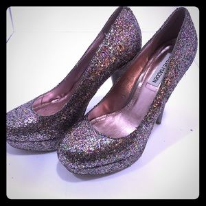 Rainbow glitter heels